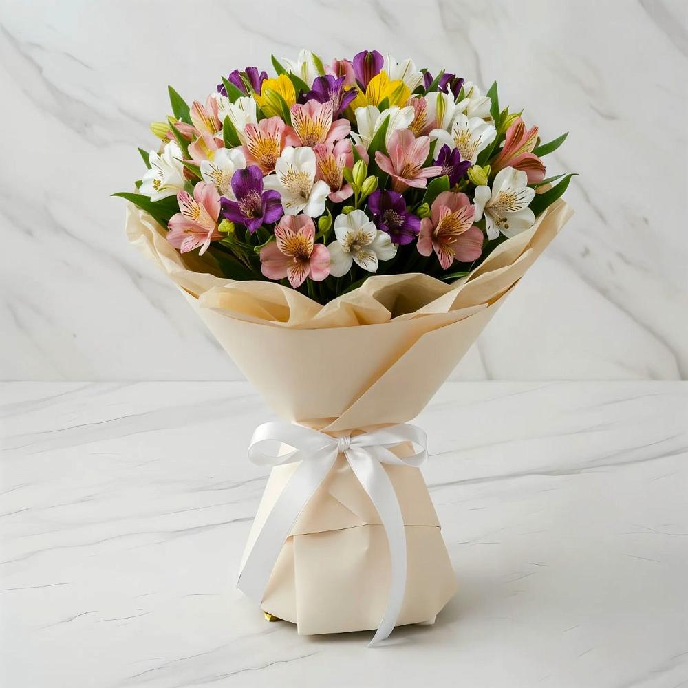 Букет цветов из: Альстромерии в Строителе