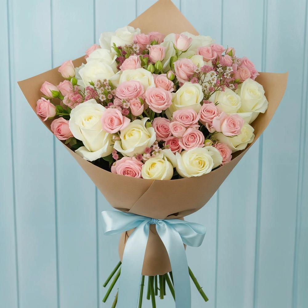 Букет цветов из: Розы в Строителе