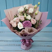 Букет цветов из:  Розы и Лизиантусы в Строителе