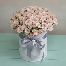 Цветочная композиция из Розы в шляпной коробке #REPLACE_PRED# Строителе