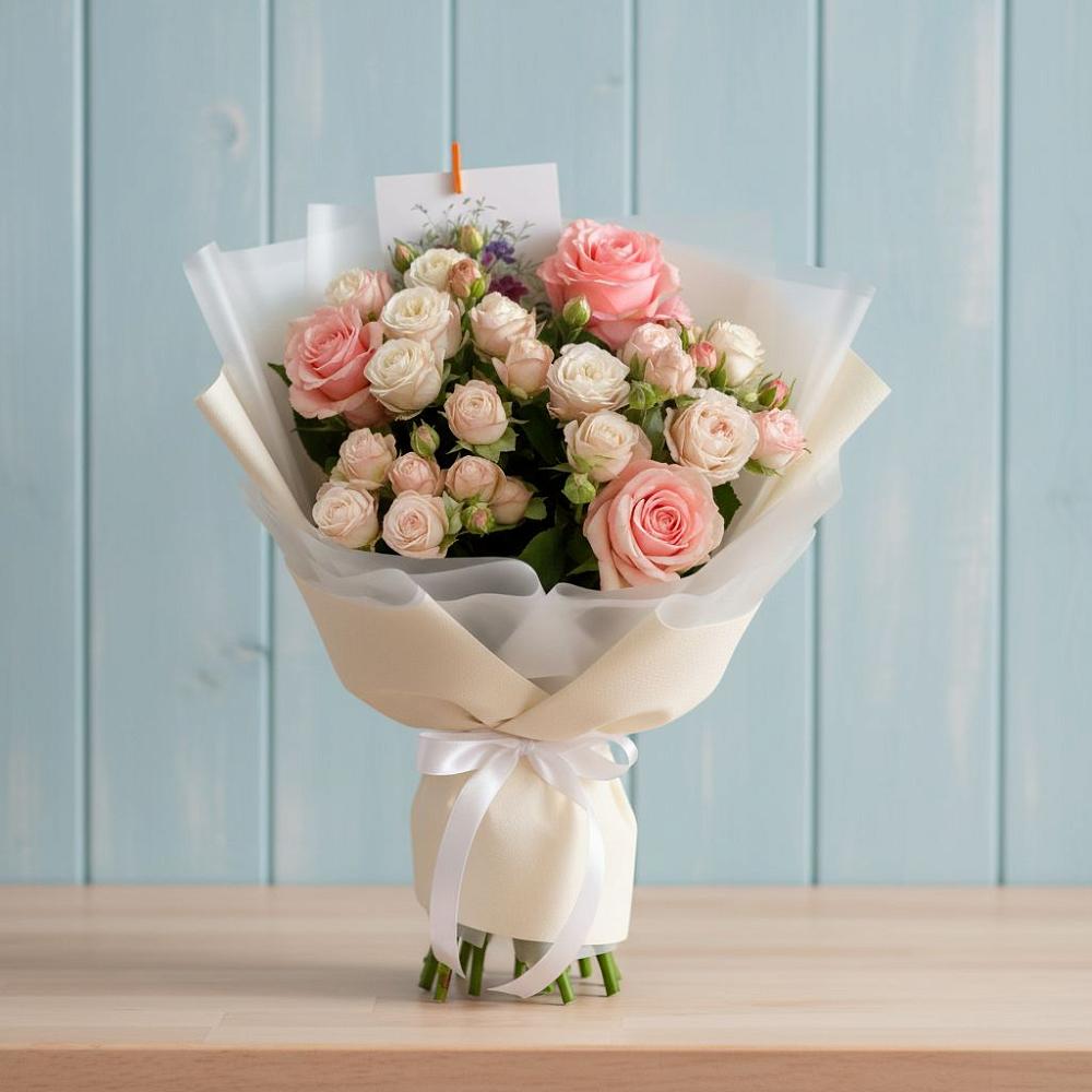 Букет цветов из: Розы в Строителе