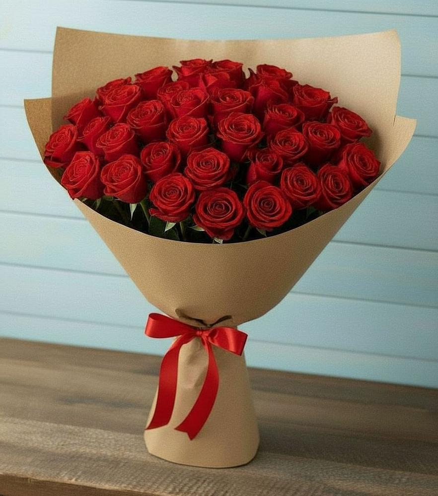 Букет Красные розы Милано в Строителе