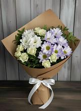 Букет цветов из:  Хризантемы и Розы #REPLACE_PRED# Строителе