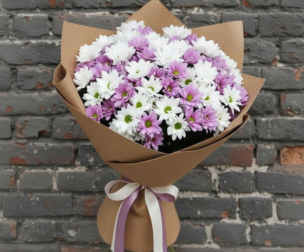 Букет цветов из: Хризантемы в Строителе