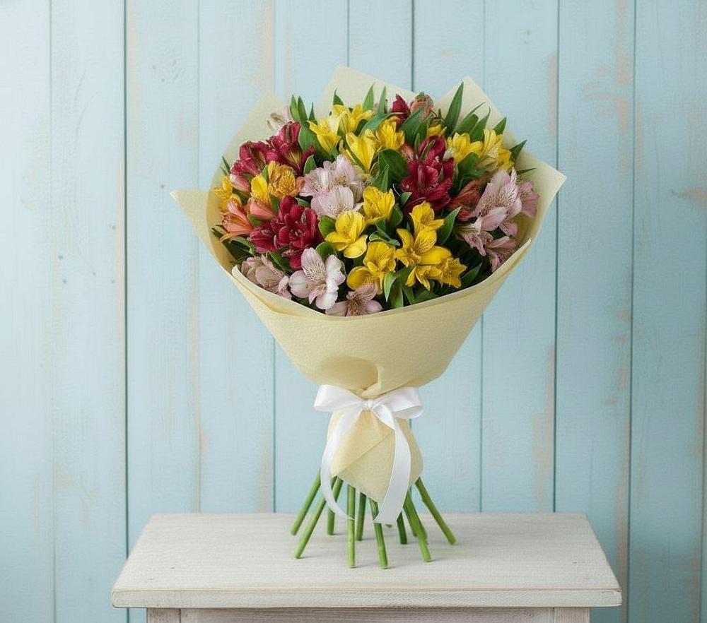 Букет цветов из: Альстромерии в Строителе